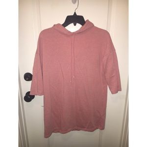 Blush H&M Oversized Hoodie with short sleeves